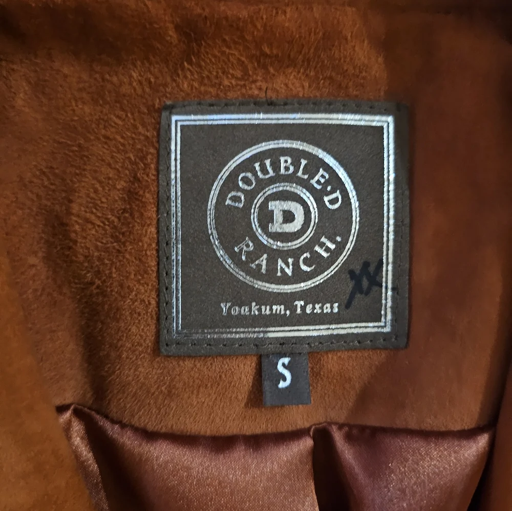 Vintage Double D Ranch Burnt Orange Suede Leather Southwestern Jacket S - Picture 5 of 9